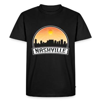 Nashville Tennessee États-Unis Skyline Vintage Sunset Tra - T-shirt Premium bio Homme - noir - Devant - Nico (187cm)