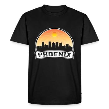 Phoenix Arizona États-Unis Skyline Vintage Sunset Travel - T-shirt Premium bio Homme - noir - Devant - Nico (187cm)
