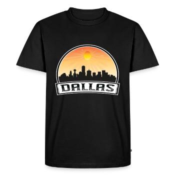 Dallas Texas États-Unis Skyline Vintage Sunset Travel Sou - T-shirt Premium bio Homme - noir - Devant - Nico (187cm)