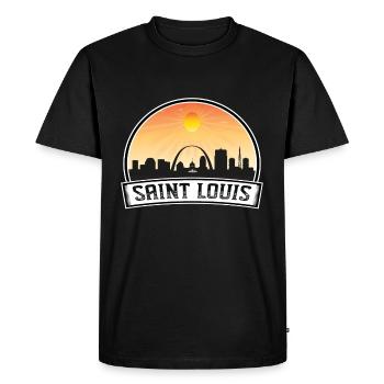 Saint Louis Missouri États-Unis Skyline Vintage Sunset Tr - T-shirt Premium bio Homme - noir - Devant - Nico (187cm)