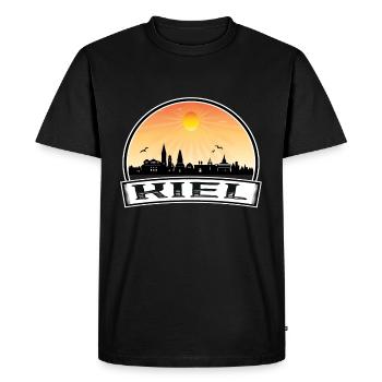 Kiel Allemagne Skyline Vintage Sunset Travel Souveni - T-shirt Premium bio Homme - noir - Devant - Nico (187cm)