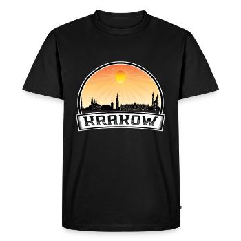 Cracovie Pologne Skyline Vintage Sunset Travel Souven - T-shirt Premium bio Homme - noir - Devant - Nico (187cm)