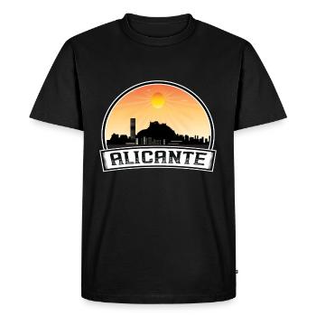 Alicante Espagne Skyline Vintage Sunset Travel Souve - T-shirt Premium bio Homme - noir - Devant - Nico (187cm)