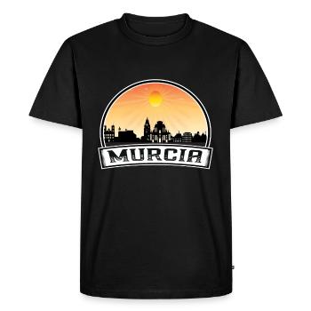 Murcia Spain Skyline Vintage Sunset Travel Souveni - Men's Premium Organic T-Shirt - black - Front - Nico (187cm)