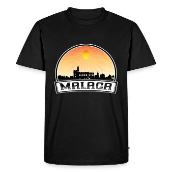 Malaga Espagne Skyline Vintage Sunset Travel Souveni - T-shirt Premium bio Homme - noir - Devant - Nico (187cm)