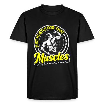 Fitness Gym Bench Press Training - Men's Premium Organic T-Shirt - black - Front - Nico (187cm)
