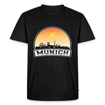 Munich Allemagne Skyline Vintage Sunset Travel Souve - T-shirt Premium bio Homme - noir - Devant - Nico (187cm)
