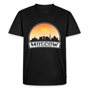 Moscou Russie Skyline Vintage Sunset Travel Souven - T-shirt Premium bio Homme - noir - Devant - Nico (187cm)