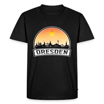 Dresde Allemagne Skyline Vintage Sunset Travel Souv - T-shirt Premium bio Homme - noir - Devant - Nico (187cm)