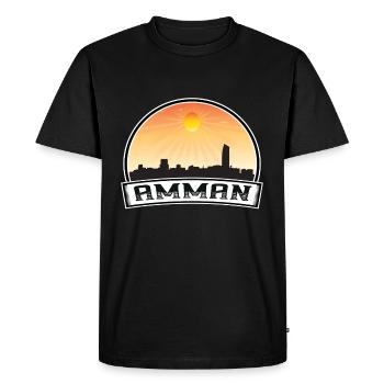 Amman Jordanie Skyline Vintage Sunset Travel Souveni - T-shirt Premium bio Homme - noir - Devant - Nico (187cm)