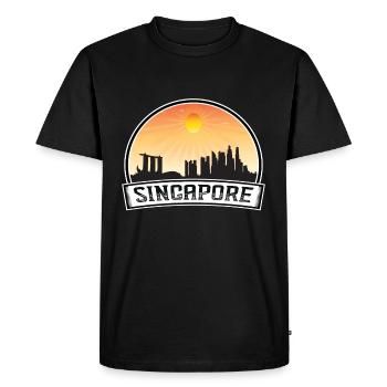 Singapore Singapore Skyline Vintage Sunset Travel - Men's Premium Organic T-Shirt - black - Front - Nico (187cm)