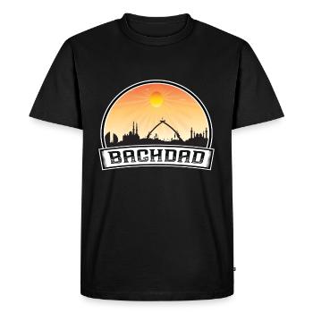 Bagdad Irak Skyline Vintage Sunset Travel Souveni - T-shirt Premium bio Homme - noir - Devant - Nico (187cm)