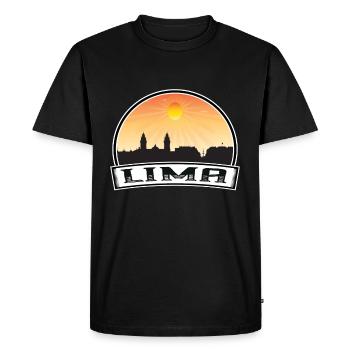 Lima Pérou Skyline Vintage Sunset Souvenir de voyage - T-shirt Premium bio Homme - noir - Devant - Nico (187cm)