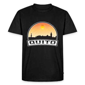 Quito Equador Skyline Vintage Sunset Travel Souven - T-shirt Premium bio Homme - noir - Devant - Nico (187cm)