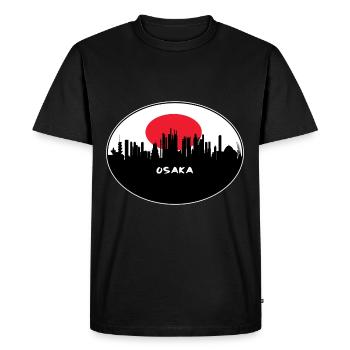 Osaka Japan Flag Skyline Silhouette Travel - Men's Premium Organic T-Shirt - black - Front - Nico (187cm)