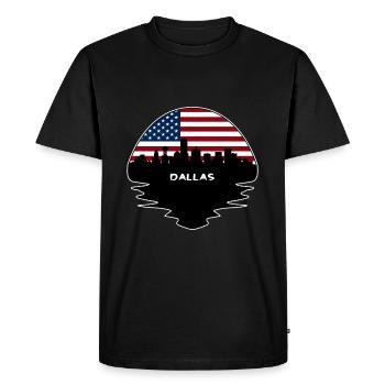 Dallas Texas États-Unis Flag Skyline Silhouette Voyage - T-shirt Premium bio Homme - noir - Devant - Nico (187cm)