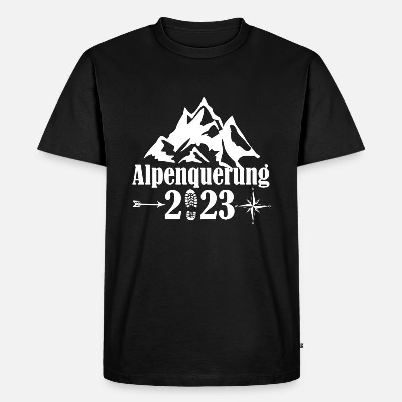 alpenquerung 2023 - Männer Premium Bio T-Shirt - Schwarz