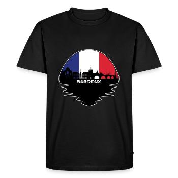 Bordeux France Drapeau Skyline Silhouette Travel - T-shirt Premium bio Homme - noir - Devant - Nico (187cm)