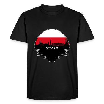 Cracovie Pologne Drapeau Skyline Silhouette Travel - T-shirt Premium bio Homme - noir - Devant - Nico (187cm)