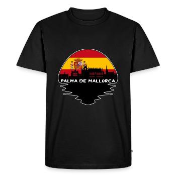 Palma De Mallorca Spain Flag Skyline Silhouette Tr - Men's Premium Organic T-Shirt - black - Front - Nico (187cm)