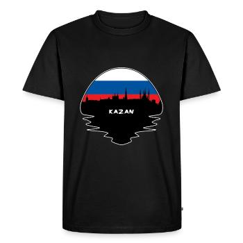 Kazan Russie Drapeau Skyline Silhouette Travel - T-shirt Premium bio Homme - noir - Devant - Nico (187cm)