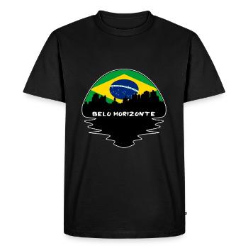 Belo Horizonte Brésil Flag Skyline Silhouette - T-shirt Premium bio Homme - noir - Devant - Nico (187cm)