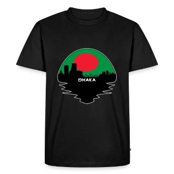 Dhaka Bangladesh Flag Skyline Silhouette Voyage - T-shirt Premium bio Homme - noir - Devant - Nico (187cm)