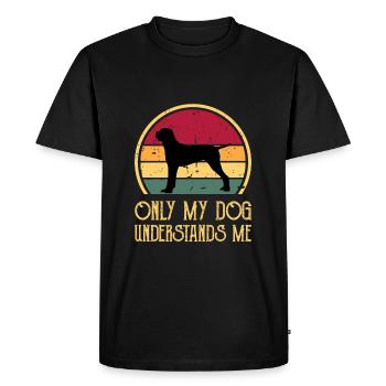 Ariege Pointer Dog Lover Silhouette Vintage Sunset - Men's Premium Organic T-Shirt - black - Front - Nico (187cm)