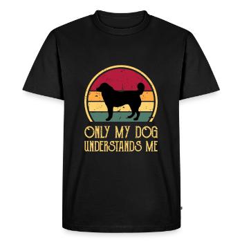 Bucovina Berger Chien Amour Silhouette Rétro Coucher de Soleil - T-shirt Premium bio Homme - noir - Devant - Nico (187cm)