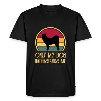 Canadian Eskimo Dog Love Silhouette Vintage Sunset - T-shirt Premium bio Homme - noir - Devant - Nico (187cm)