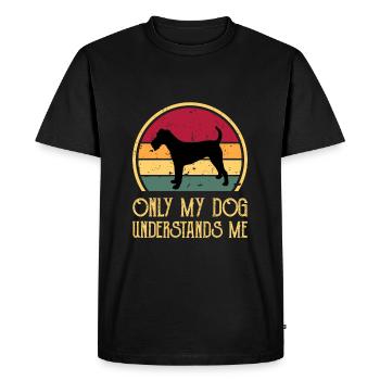 Irish Terrier Dog Lover Silhouette Vintage Sunset - T-shirt Premium bio Homme - noir - Devant - Nico (187cm)
