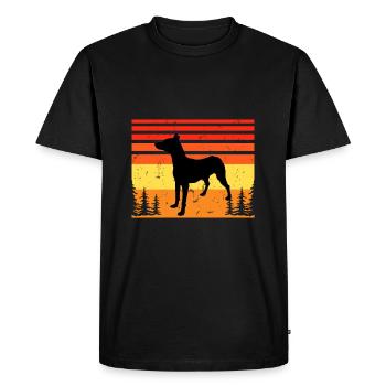 Andalou Chien Chien Amoureux Silhouette Rétro Coucher de Soleil - T-shirt Premium bio Homme - noir - Devant - Nico (187cm)