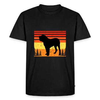 Alano Espanol Dog Lover Silhouette Vintage Sunset - T-shirt Premium bio Homme - noir - Devant - Nico (187cm)