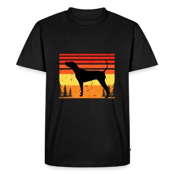 Noir Et Tan Coonhound Chien Silhouette Rétro Soleil - T-shirt Premium bio Homme - noir - Devant - Nico (187cm)