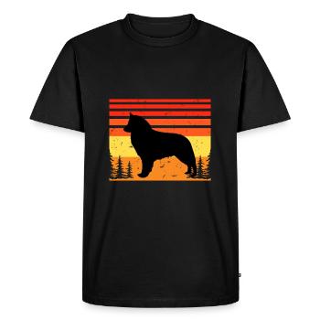 Belgian Shepherd Groenendael Dog Silhouette Retro - Men's Premium Organic T-Shirt - black - Front - Nico (187cm)