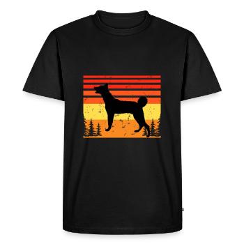 Cretan Hound Dog Lover Silhouette Vintage Sunset - Men's Premium Organic T-Shirt - black - Front - Nico (187cm)