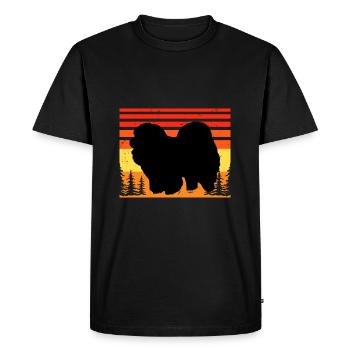 Chow Chow Dog Lover Silhouette Vintage Sunset - Men's Premium Organic T-Shirt - black - Front - Nico (187cm)