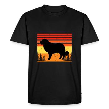 Estrela Mountain Dog Lover Silhouette Retro Sunset - Men's Premium Organic T-Shirt - black - Front - Nico (187cm)