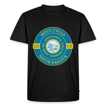 Sioux Falls South Dakota Flag USA Souvenir Logo - Men's Premium Organic T-Shirt - black - Front - Nico (187cm)