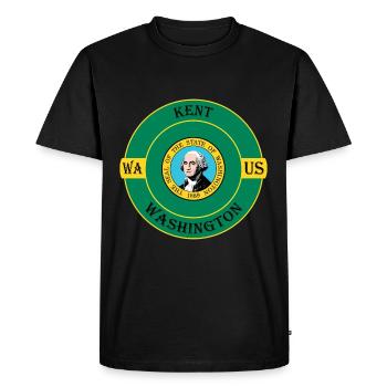 Kent Washington Flag USA Travel Souvenir Badge - Men's Premium Organic T-Shirt - black - Front - Nico (187cm)