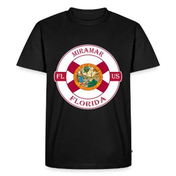 Miramar Florida Flag USA Travel Souvenir Badge - T-shirt Premium bio Homme - noir - Devant - Nico (187cm)