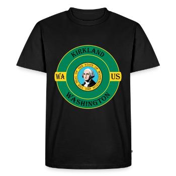 Kirkland Washington Flag USA Travel Souvenir Badge - T-shirt Premium bio Homme - noir - Devant - Nico (187cm)