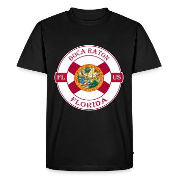 Boca Raton Florida Flag USA Travel Souvenir Badge - T-shirt Premium bio Homme - noir - Devant - Nico (187cm)