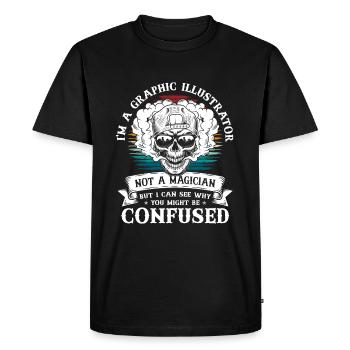 Designer Graphiste Graphiste - T-shirt Premium bio Homme - noir - Devant - Nico (187cm)