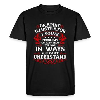 Designer Designer profession - T-shirt Premium bio Homme - noir - Devant - Nico (187cm)