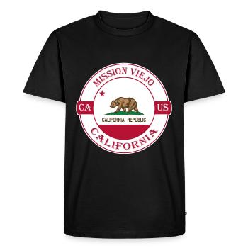 Mission Viejo California Flag USA Souvenir Logo - Men's Premium Organic T-Shirt - black - Front - Nico (187cm)