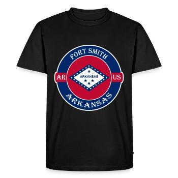 Fort Smith Arkansas Flag USA Travel Souvenir Badge - T-shirt Premium bio Homme - noir - Devant - Nico (187cm)