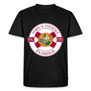 Town 'N' Country Florida Flag USA Souvenir Logo - T-shirt Premium bio Homme - noir - Devant - Nico (187cm)