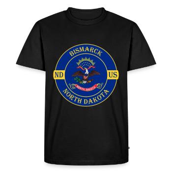 Bismarck North Dakota Flag USA Souvenir Badge - T-shirt Premium bio Homme - noir - Devant - Nico (187cm)