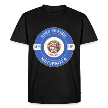Eden Prairie Minnesota Flag USA Souvenir Badge - Men's Premium Organic T-Shirt - black - Front - Nico (187cm)